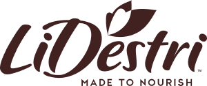 LiDestri logo in brown cursive font with a leaf design above the e and the tagline Made to Nourish underneath.