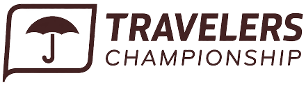 Travelers Championship logo with a stylized umbrella inside a square next to the words TRAVELERS CHAMPIONSHIP..